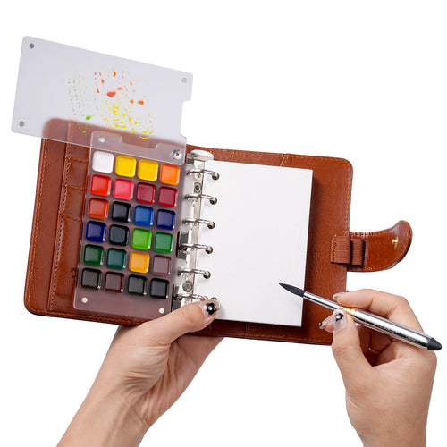 Roselli Watercolor Travel Sketchbook Set - Premium Dual-Tip Brush, Paints & 100% Cotton Paper